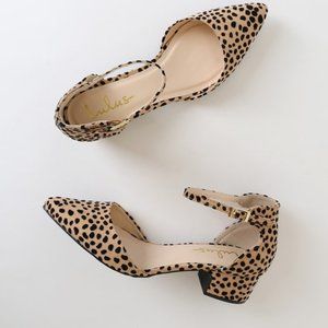 Tan & Black Suede Ankle Strap Pumps